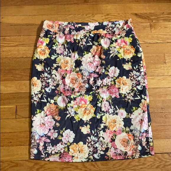 Floral print pencil skirt lined - Picture 1 of 4